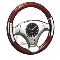 Steering Wheel Clock w/ Wood Finish (Small) DISCONTINUED)