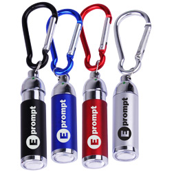 Mini Aluminum Zoomable LED Flashlight with Carabiner Key Chain