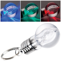 Multi-Color Light Bulb Light Up Key Chain