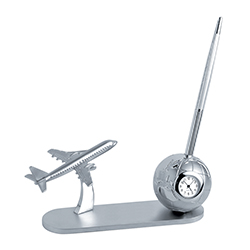 Metal Airplane Pen Holder and Globe Clock Discontinued.